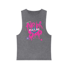 Load image into Gallery viewer, Unisex Stonewash "Never Stop Playing" Tank Top