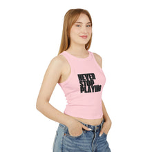 Load image into Gallery viewer, "Never Stop Playing" Micro Rib Racer Tank Top